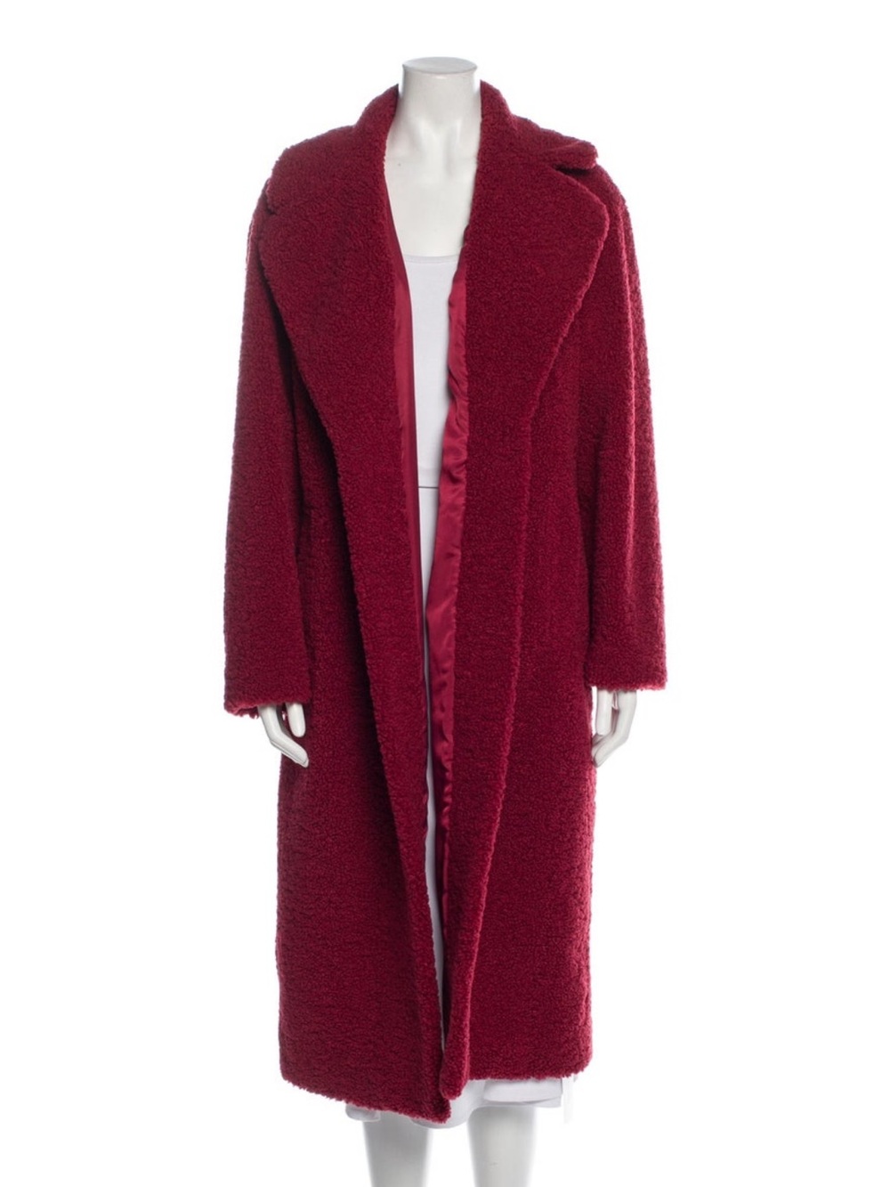 A.L.C. Long Burgundy Teddy Coat